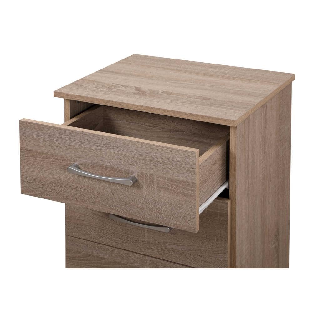 Boston 3-Drawer Compact Nightstand in Sandalwood and Gray