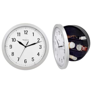 32255- 9.75'' Silver Storage Wall Clock