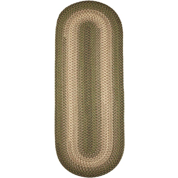 Ombre Herb Garden 2 ft. x 8 ft. Indoor/Outdoor Braided Runner Rug