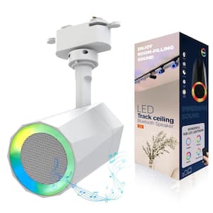 Plastic White RGB Track Light Bluetooth Speakers with A Versatile Atmosphere Light and 12-Watt RGB LED Track Light