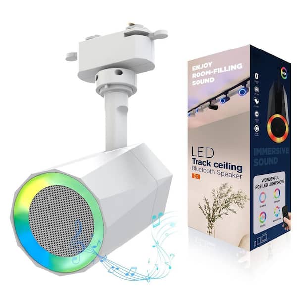 Plastic White RGB Track Light Bluetooth Speakers with A Versatile Atmosphere Light and 12-Watt RGB LED Track Light