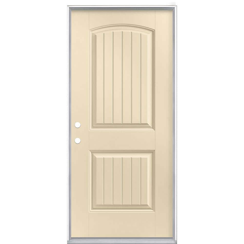 36 in. x 80 in. Cheyenne 2-Panel Right-Hand Inswing Painted Smooth Fiberglass Prehung Front Exterior Door No Brickmold price history on PriceWatchPro