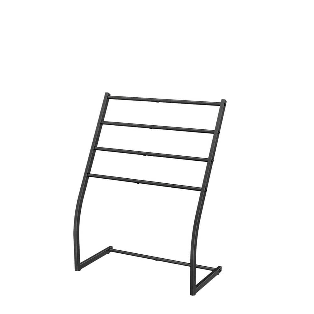 4 Tier Wide Towel Dryer Rack in Black, Free Standing Towel Rack, Metal Towel Bar Stand for Oversized Bath Towel price history on PriceWatchPro