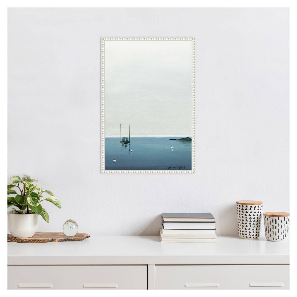 16"x23" Calm Waters White Floater Frame Canvas Wall Art