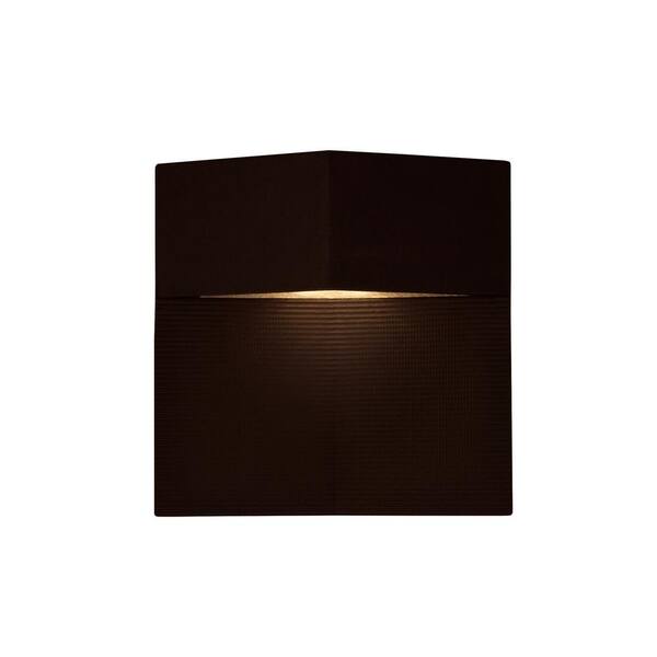 KUZCO Element 8 in. Bronze Motion Sensing Dusk to Dawn Outdoor Hardwired Lantern Sconce with 1-Light
