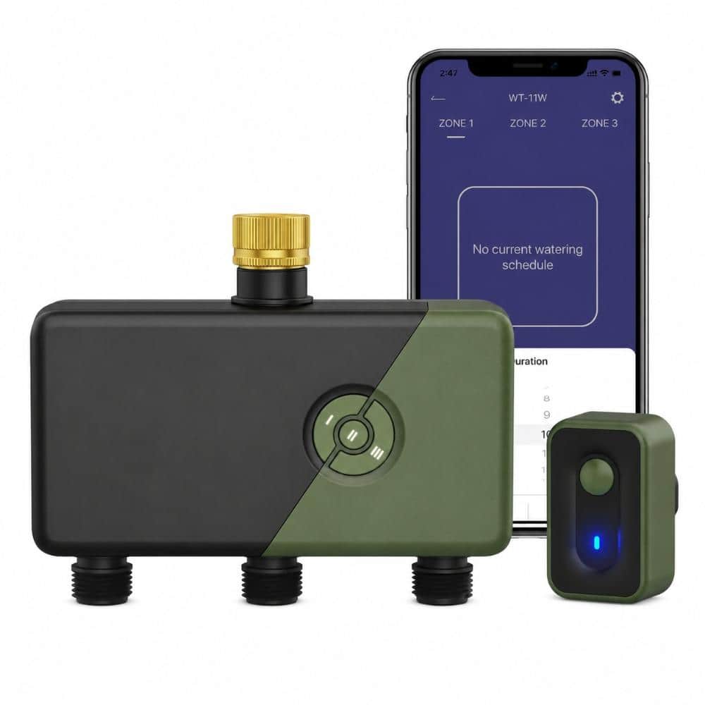 3-Zone WiFi Smart Sprinkler Hose Timer with Brass Inlet, 3 Outlets, 18 Irrigation Plans, Alexa and Google price history on PriceWatchPro
