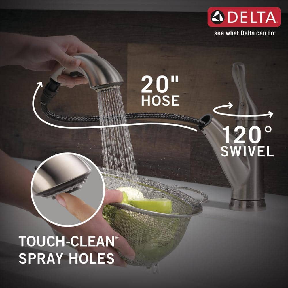 Stainless Steel Single Handle Pull-Out Kitchen Faucet