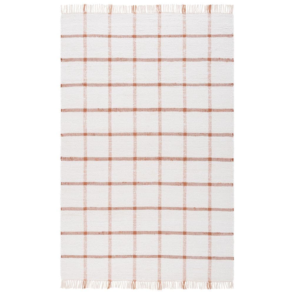 Montauk 5 ft. x 8 ft. Ivory/Rust Geometric Lattice Area Rug