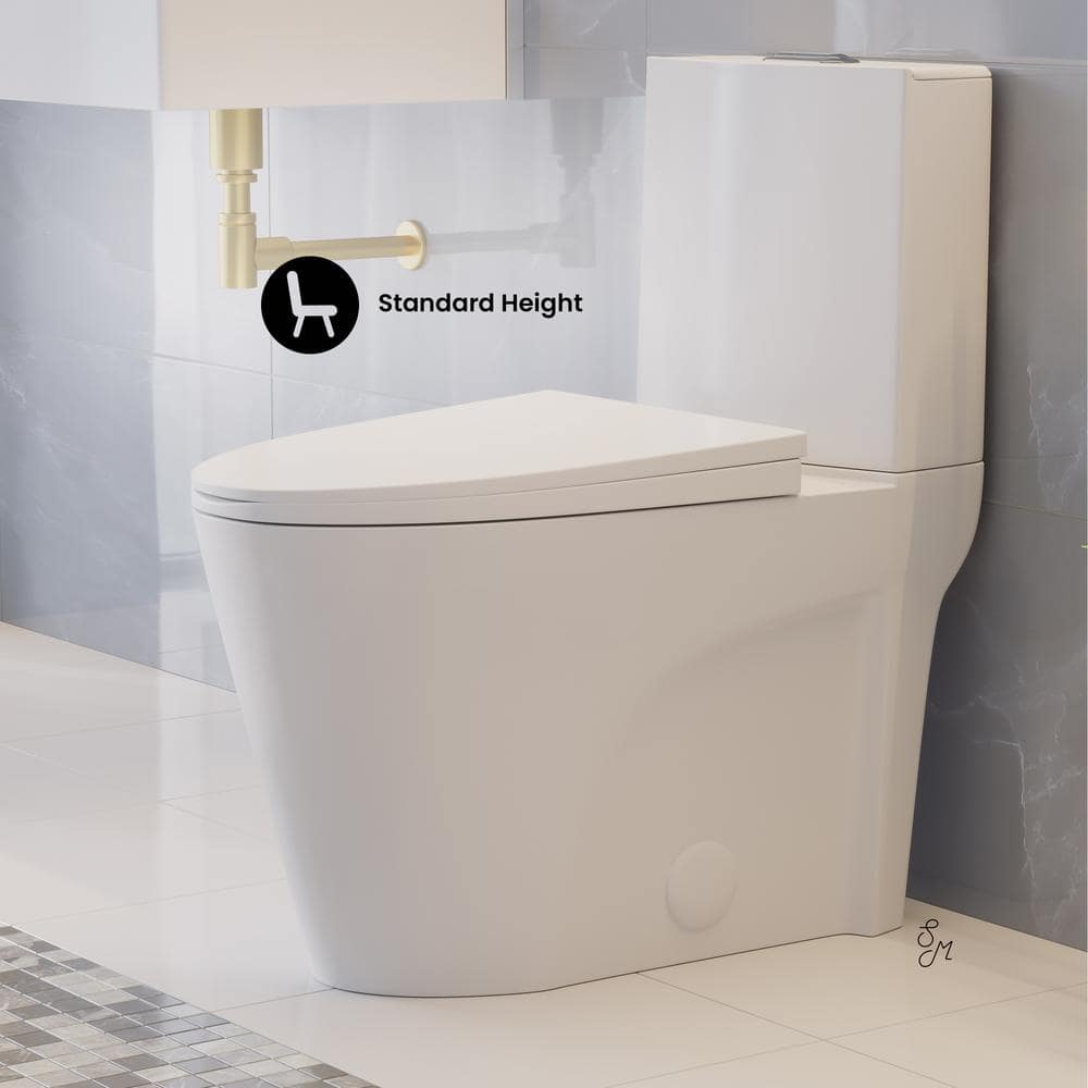 St. Tropez White Elongated Two-Piece Dual-Flush Toilet