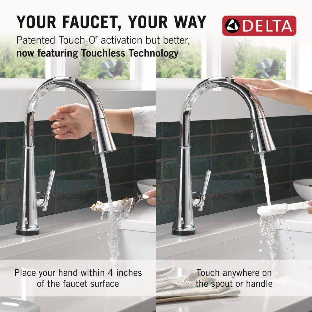 Chrome 17.06 in. Touchless Pull Down Kitchen Faucet with Spray