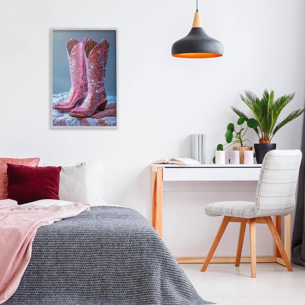 Dazzling Pink Glam Cowgirl Boots by LSR Creative Studio Gray Framed Abstract Giclee Art Print 30 in. x 20 in. price history on PriceWatchPro