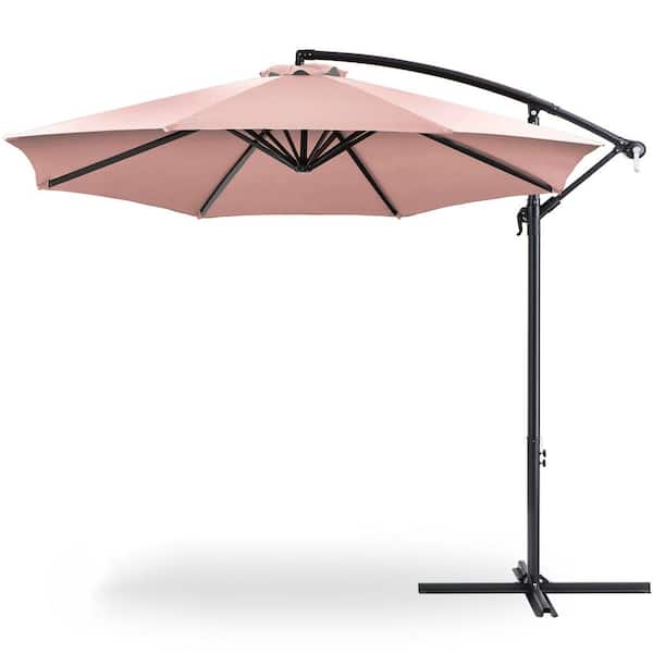 Unbranded 10 ft. Steel Cantilever Tilt Patio Umbrella in Rose