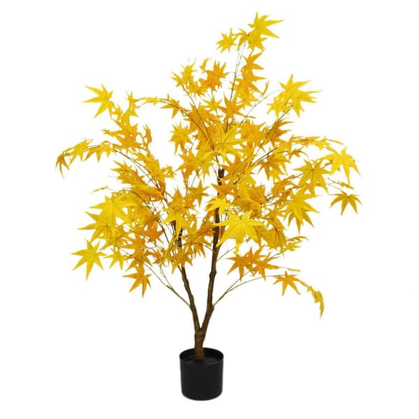 4.9 ft. Artificial Maple Tree, Fake Potted Maple Tree, Faux Maple Branches Artificial Tree