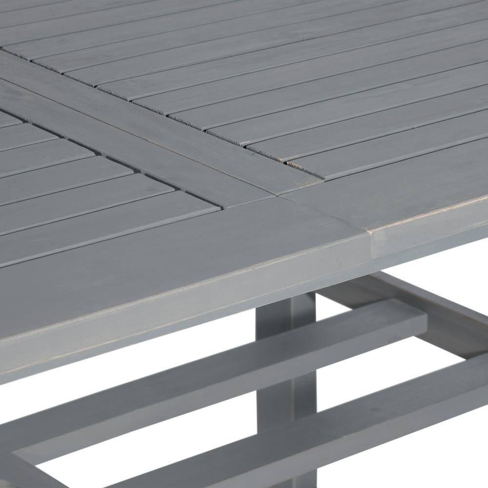 Grey Wash Acacia Wood Extendable Outdoor Dining Table