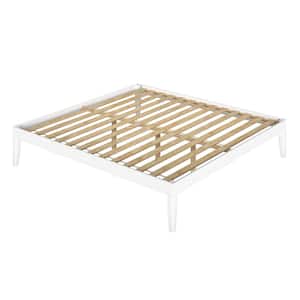 Pheba White Wood Frame King Platform Bed