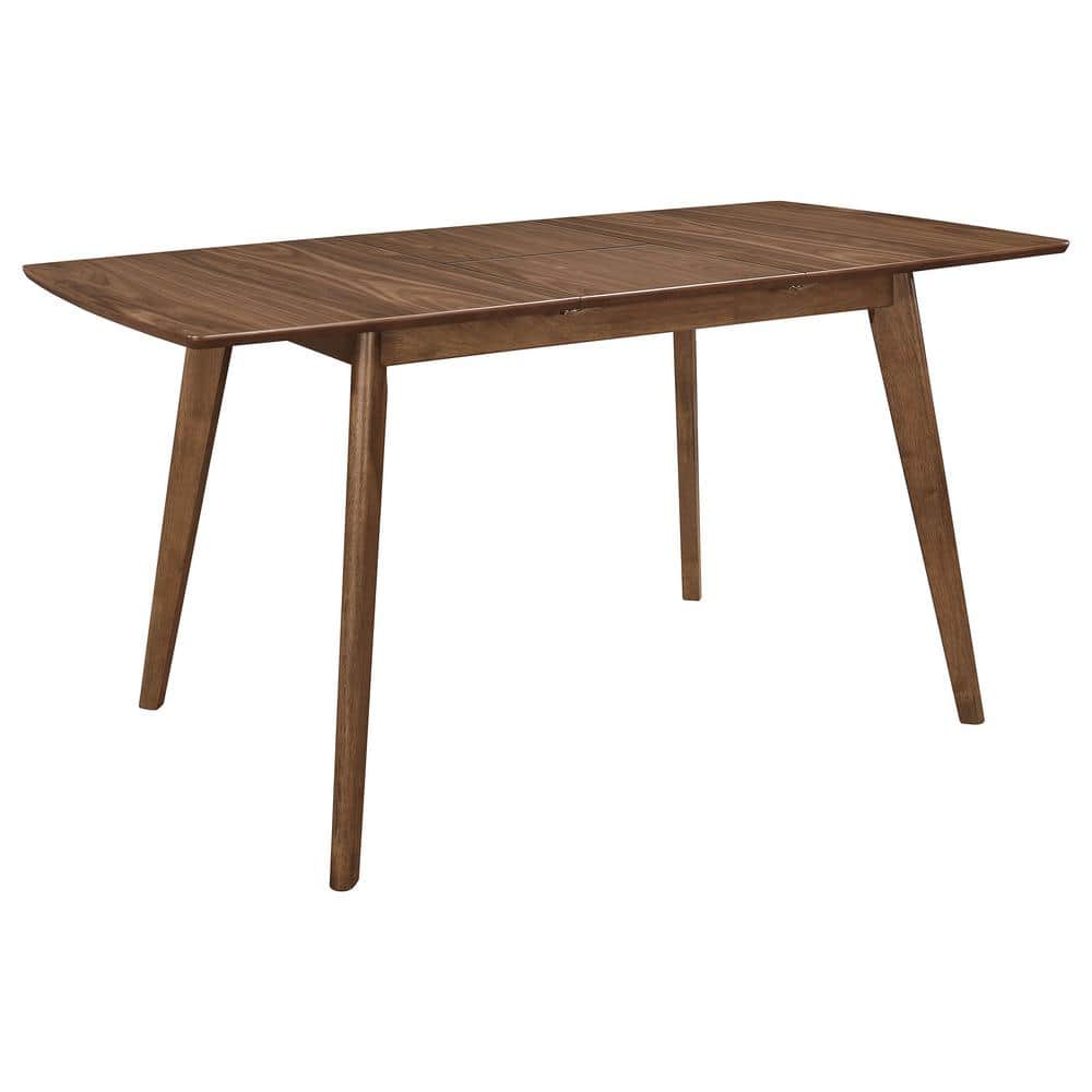 Mid-Century Modern Natural Walnut Extendable Dining Table