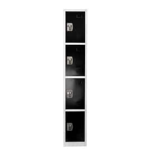 629-Series 72 in. H 4-Tier Steel Key Lock Storage Locker Free Standing Cabinets for Home, School, Gym in Black