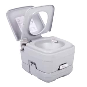 2.6 Gal. Gray Porta Potty Portable Toilet No Leakage Camping RV Outdoor Toilet