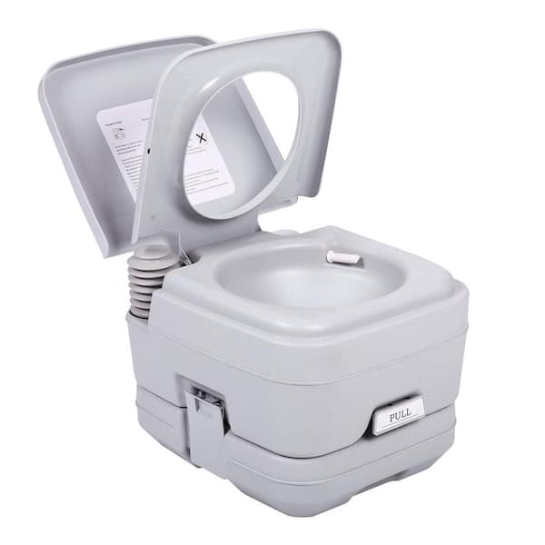 VIVOHOME 5.3 Gallon Waste Tank Portable Indoor Outdoor Toilet Compact  Double-outlet Commode with Anti-leak Seal Ring and Cleaning Brush for  Travel