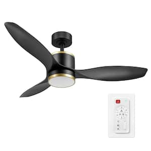Edinburg 6.75" in. Blade Span 48" in. Wide Matte Black LED Integrated Smart Indoor Ceiling Fan with Remote Control