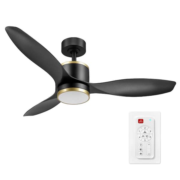 Edinburg 6.75 in. Blade Span 48 in. Wide Indoor Matte Black Integrated LED Smart Ceiling Fan with Remote Control