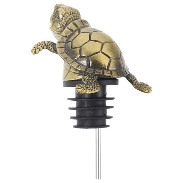 Sea Turtle Wine Aerator Pourer Spout Antique Finish Zinc Alloy with Food-Grade Silicone Plug for Wine