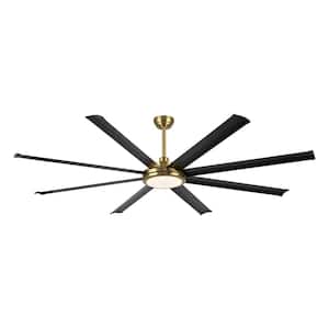 72 in. LED Standard Ceiling Fan Indoor Black and Gold Ceiling Fan with Remote Control and Light Kit Included