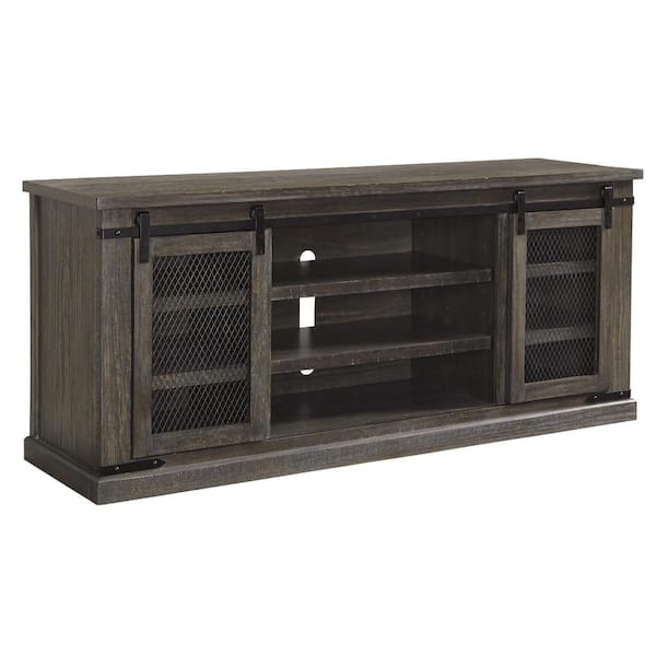 Benjara 70 in. Brown Wood TV Stand Fits TVs up to 65' in. with 6-Shelves