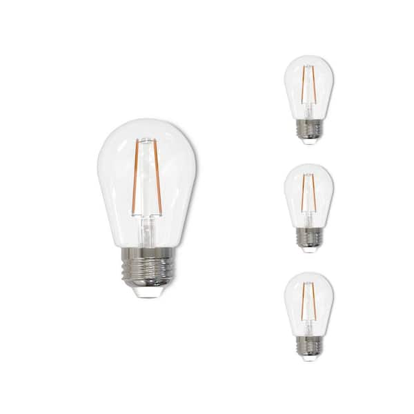 Bulbrite 11-Watt Equivalent Warm White Light S14 (E26) Medium Screw Base Dimmable Clear LED Filament Light Bulb (4-Pack)