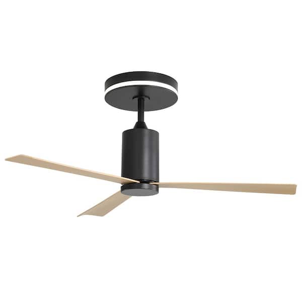 Sofucor 52 in. Indoor/Outdoor Black Ceiling Fan with Light and 6 Speed DC Motor