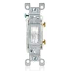 15 Amp 120-Volt Toggle LED Illuminated Single-Pole Switch Residential Grade Grounding, Clear