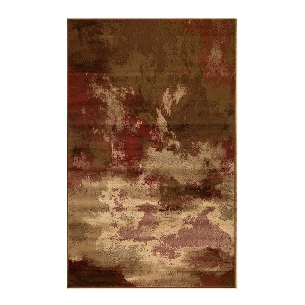 SUPERIOR Pixie Maroon 7 ft. x 9 ft. Modern Color Abstract Indoor Area Rug