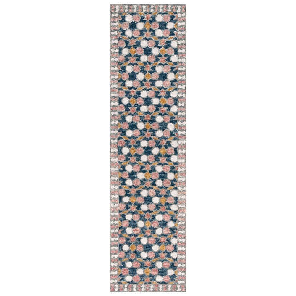 Aspen 2 ft. x 9 ft. Gray/Pink Garden Tile Runner Rug price history on PriceWatchPro