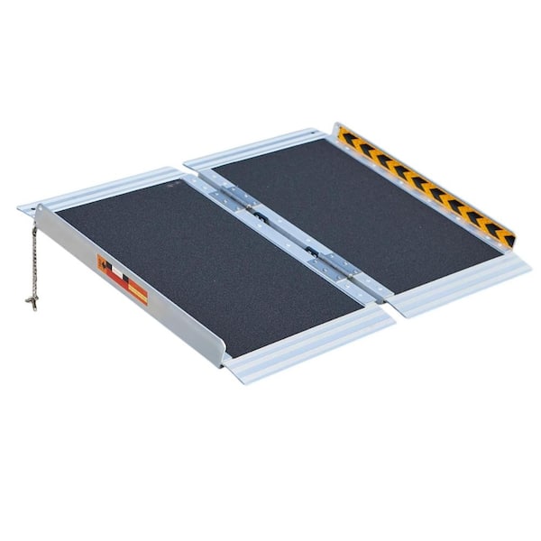 2 Point Ramp 2FT Wheelchair Ramp Portable Folding Aluminum Anti-Slip Ramp for Home ...