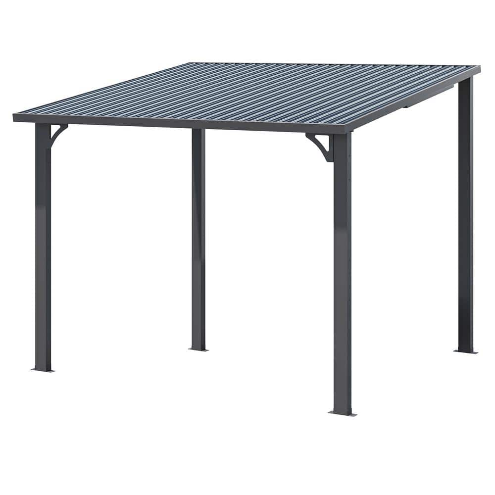 10 ft. x 8 ft. Hardtop Gazebo Dark Gray Lean to Metal Patio Cover price history on PriceWatchPro