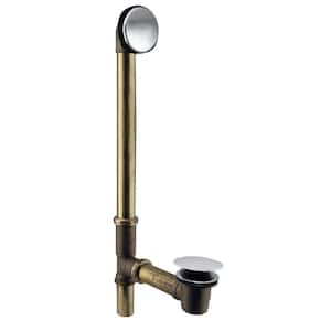 Illusionary 17 GA Brass 22-1/2 in. Bath Waste and Overflow in Polished Chrome