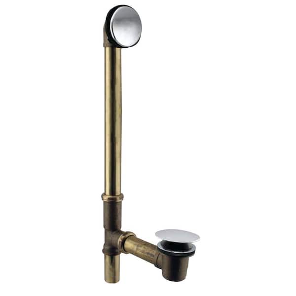 Westbrass Illusionary 17 GA Brass 22-1/2 in. Bath Waste and Overflow in Polished Chrome