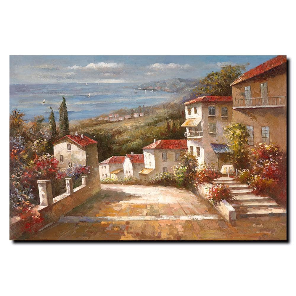 Tuscany Landscape 24x36 Canvas Art with Frameless Wrap