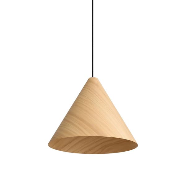Golden Lighting Conique 13.75 in. 2 Light Light Walnut Pendant Light with Light Walnut Shade