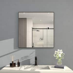 Sight 30 in. W x 30 in. H Rectangular Framed Wall Bathroom Vanity Mirror in Matte Black