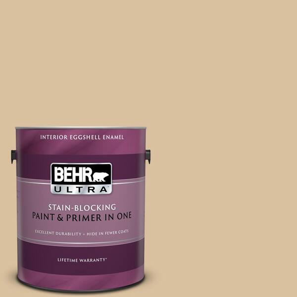 BEHR ULTRA 1 gal. #UL160-7 Pale Wheat Eggshell Enamel Interior Paint and Primer in One