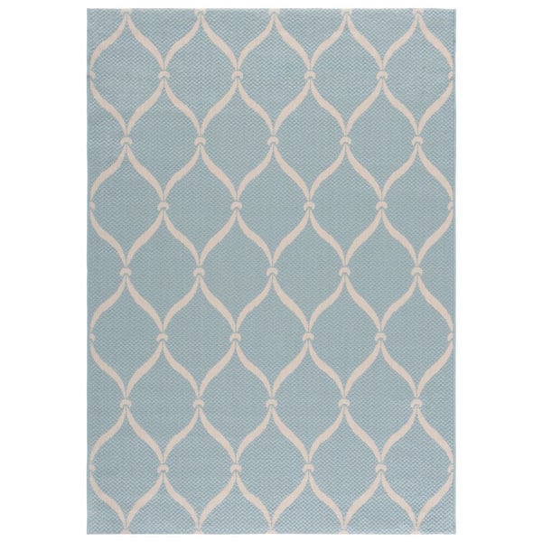 Courtyard 4 ft. x 6 ft. Spa/Beige Trellis Indoor/Outdoor Area Rug