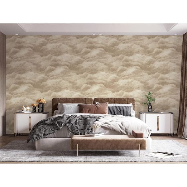 Nimbostratus Neutral Beige Cloud Wallpaper