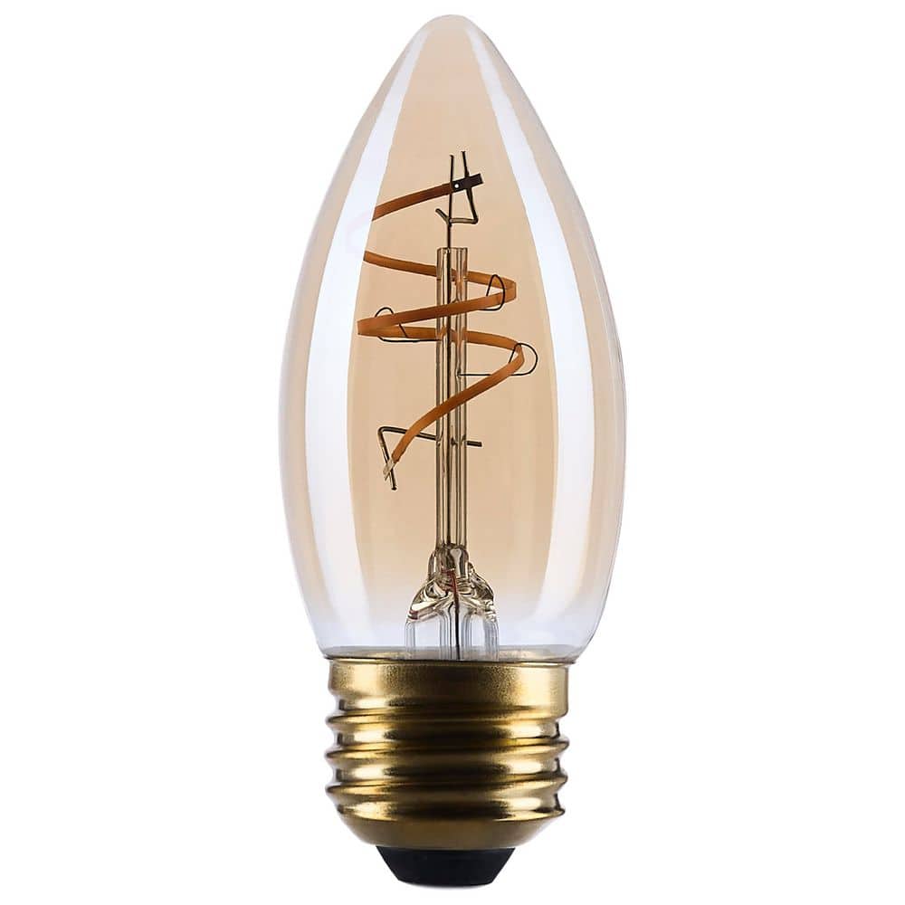 3.5 Watt C11 2000K Medium Base Clear Glass Amber Coil Filament Dimmable Edison LED Light Bulb (24-Pack) price history on PriceWatchPro