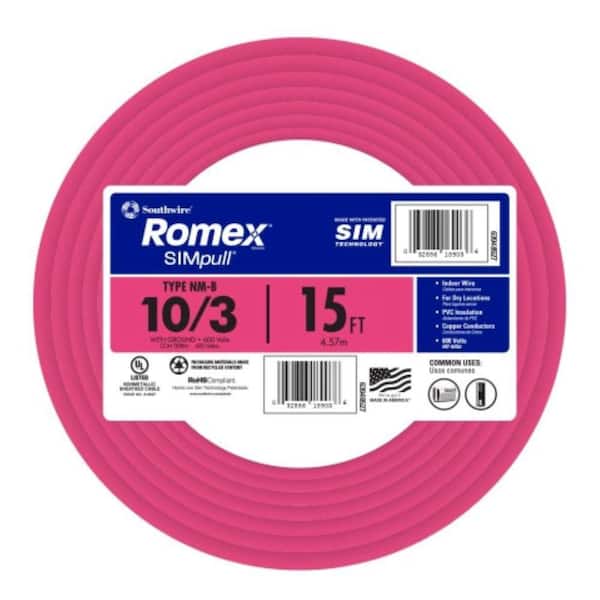 Southwire 50 ft. 14/3 Solid Romex SIMpull CU NM-B W/G Wire