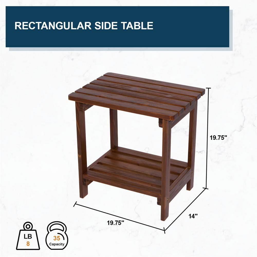 Providence Oak Rectangular Cedar Wood Outdoor Side Table