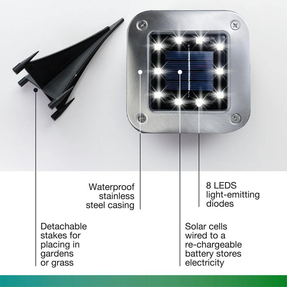 Stainless Steel Solar Powered LED Pathway Light Pack