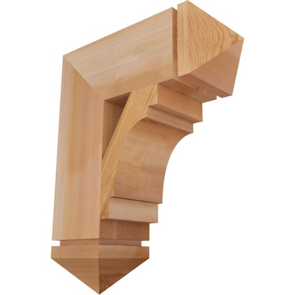 Ekena Millwork 5.5 in. x 22 in. x 18 in. Western Red Cedar Merced Arts and Crafts Smooth Bracket