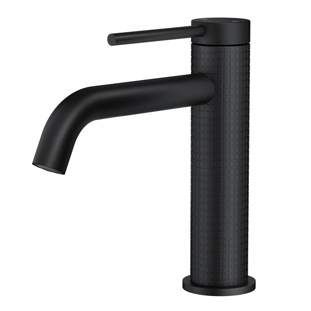 Single-Handle Single-Hole Mid Arc Bathroom Faucet with Supply Lines in Spot
