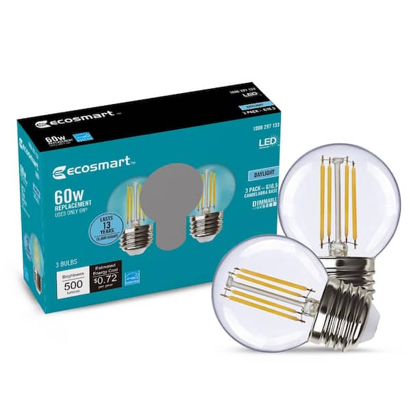 EcoSmart 60-Watt Equivalent G16.5 Dimmable ENERGY STAR CEC
